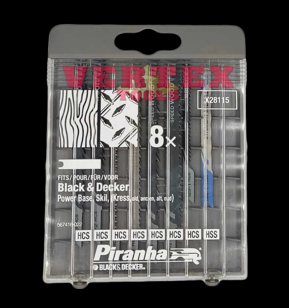 Black & Decker X28115 8 pcs Jigsaw Blades Set (Piranha) – vertexpowertools