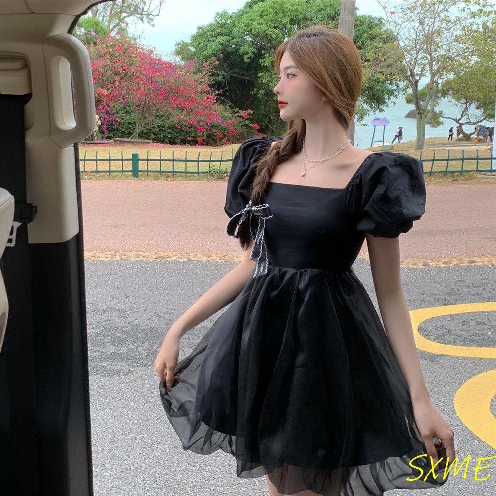 Solstice Babydoll Dress in Black Chiffon  Gothic Style Clothes – La Femme  En Noir