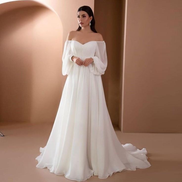 White flowy gown cheap