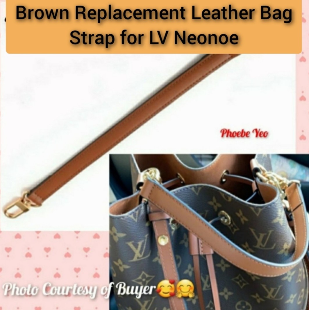 Top Handle Genuine Vachetta Leather Strap for L. V. Neonoe 