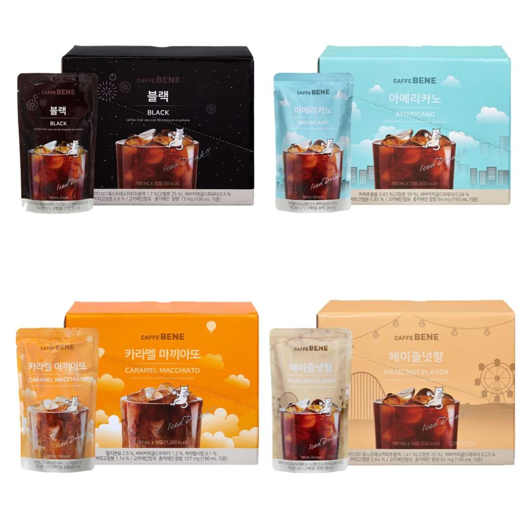 Caffe Bene Coffee Pouch Drinks (Batch 1 ALL TAKEN) (Category: Beverages) located in Cabanatuan. Submitted by jeonandparks (Listing ID 1191308646, Image 1). Description: ꒰ wts lfb ph korea kr pasabuy ꒱ 🛒 caffe bene pouch drink (190 ml) —P50 per pouch —under normal eta —dop: P20 dp per pouch, bal once onhand available: ✅️ black americano ✅️ sweet americano ✅️ caramel macchiato ✅️ hazelnut *batch 1 all taken, batch 2 will be posted once onhand (nov