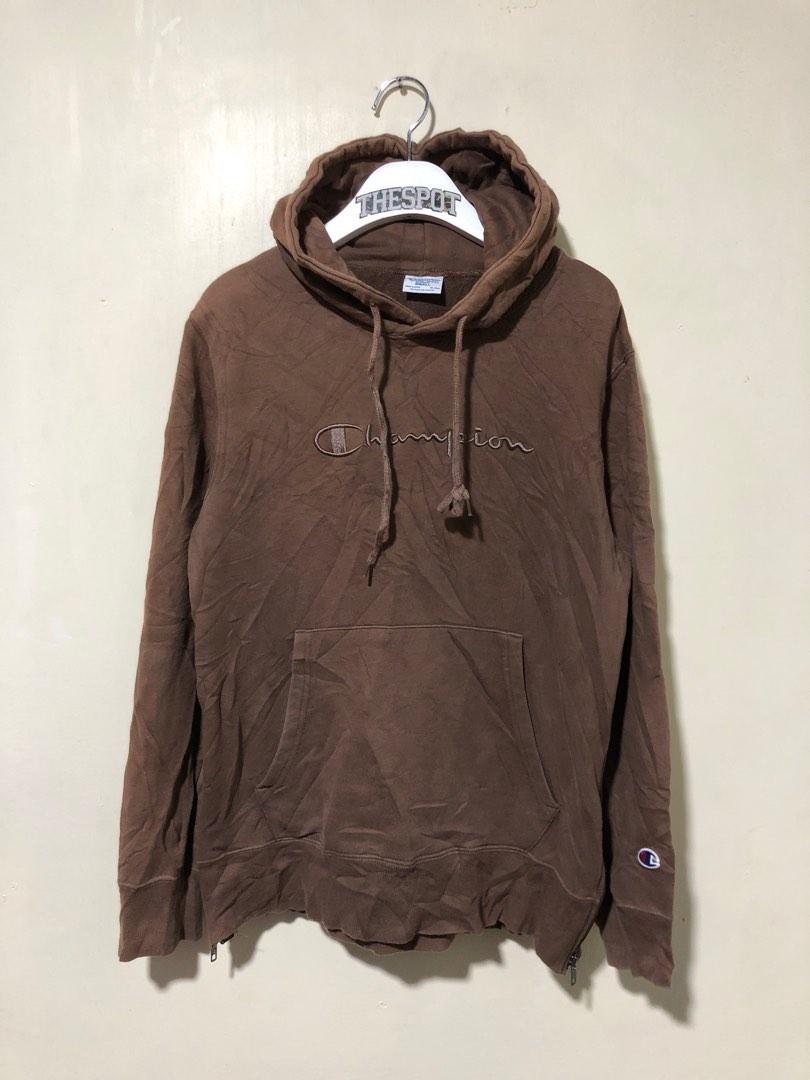 Champion reverse weave chocolate brown hoodie Men s Fashion Tops