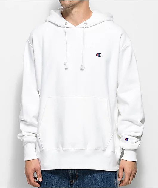 White mens champion new arrivals hoodie