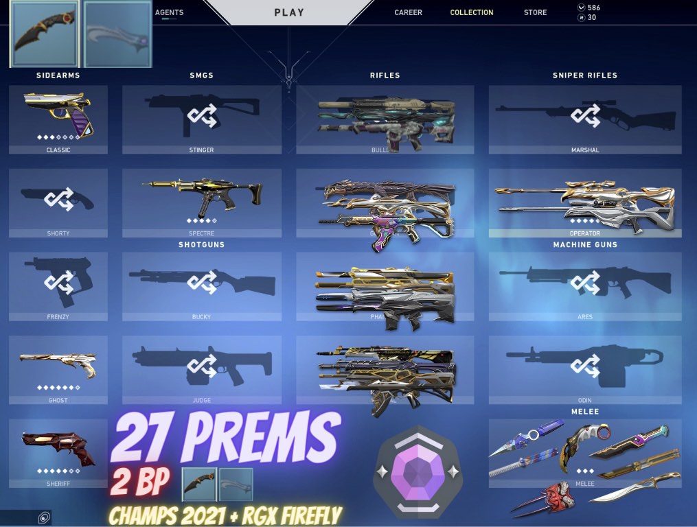 CHAMPS 2021 BUNDLE + Rgx bfk + Rgx vandal 27 PREMIUMS CHEAP VALORANT