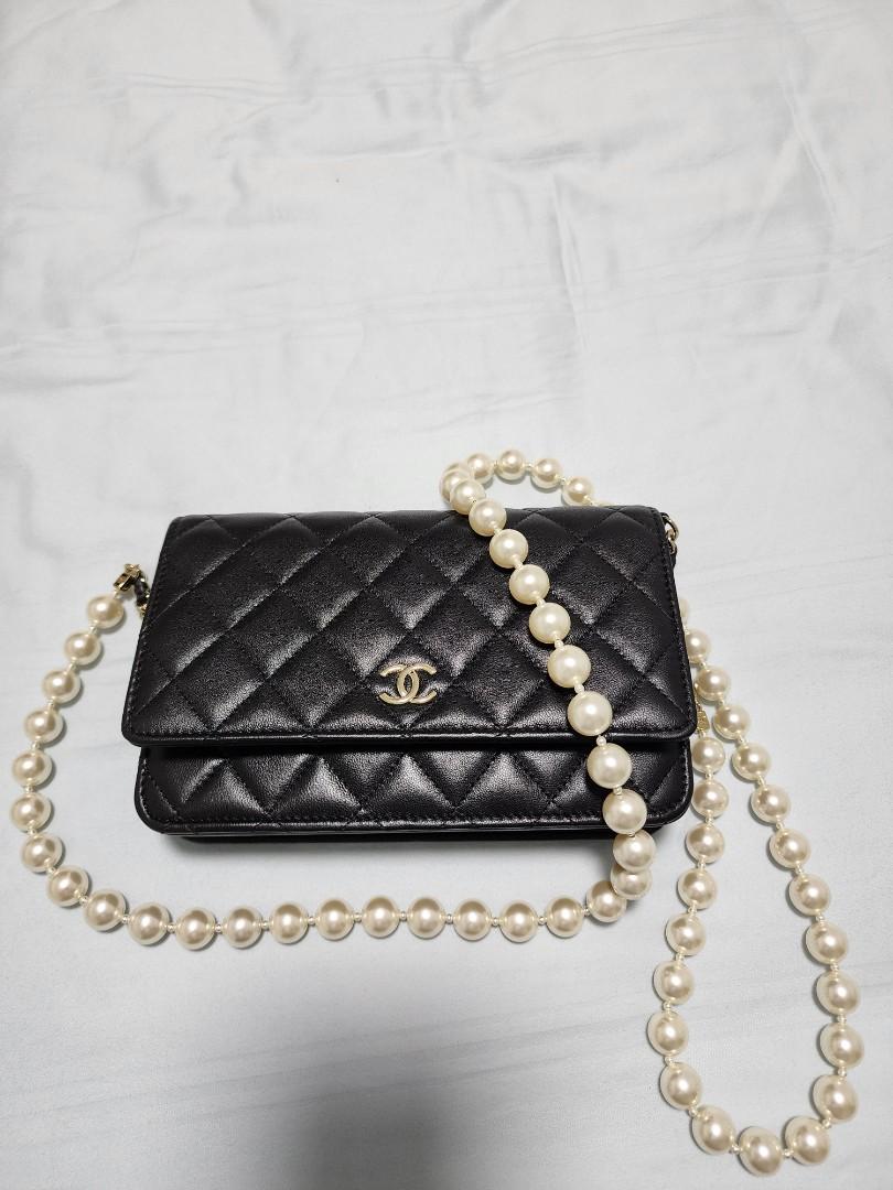 Chanel WOC with Pearl strap, Luxury, Bags & Wallets on Carousell