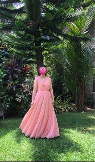 Custom-Made Blush Evening Long Gown