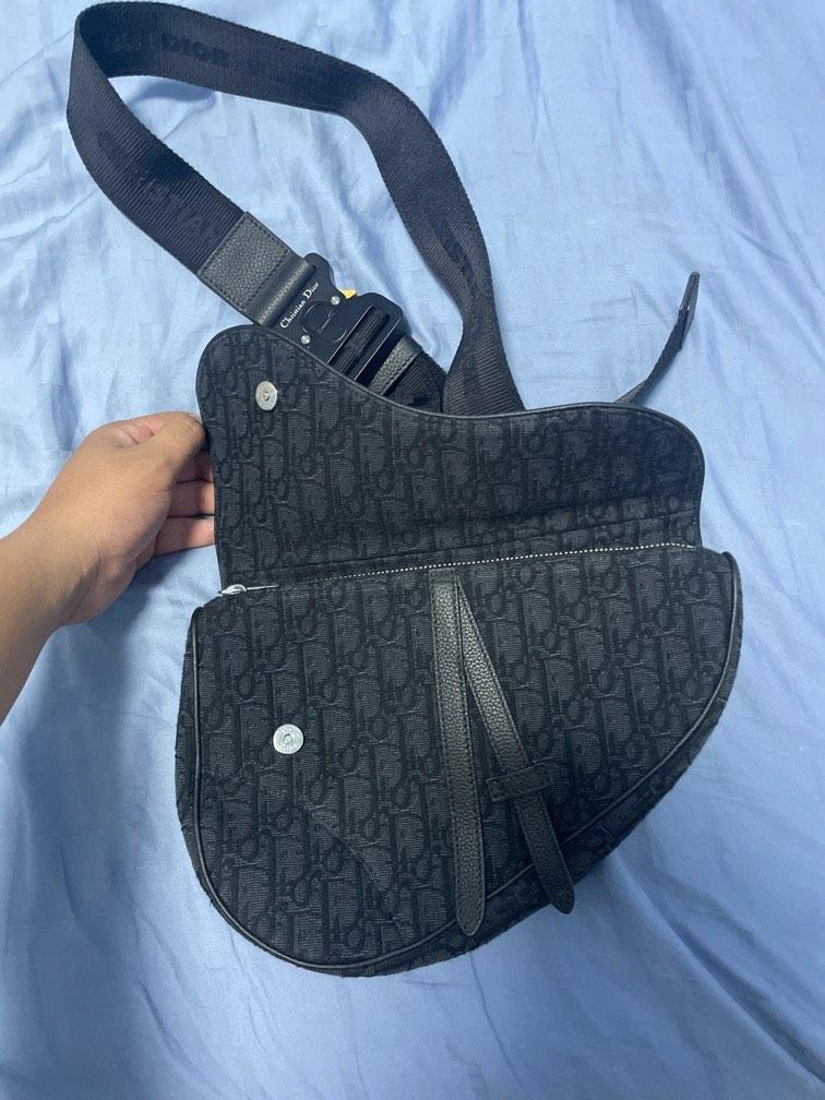 Saddle bag black new arrivals dior oblique jacquard