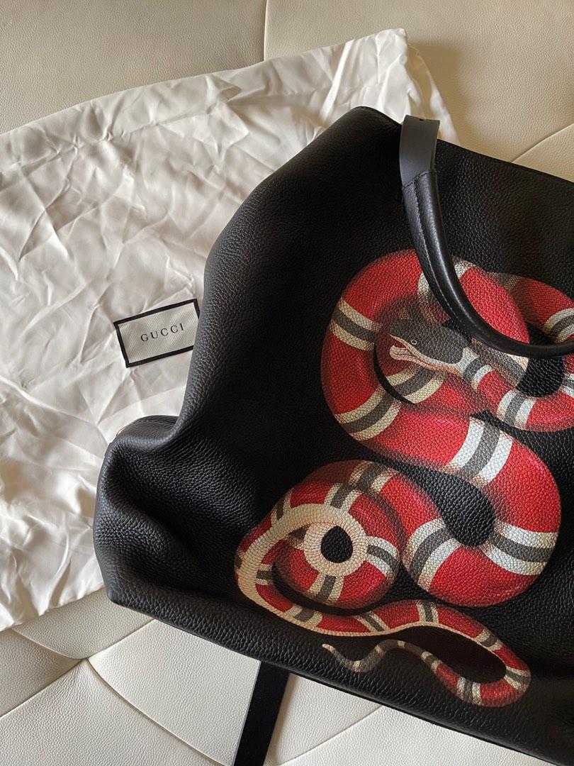 Gucci print leather best sale backpack