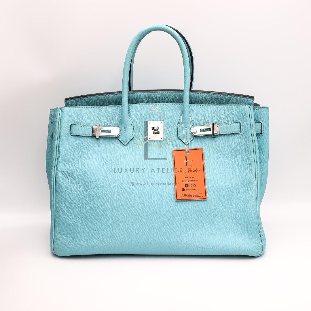 Hermes Birkin 35 Electric Blue, Luxury, Bags & Wallets on Carousell