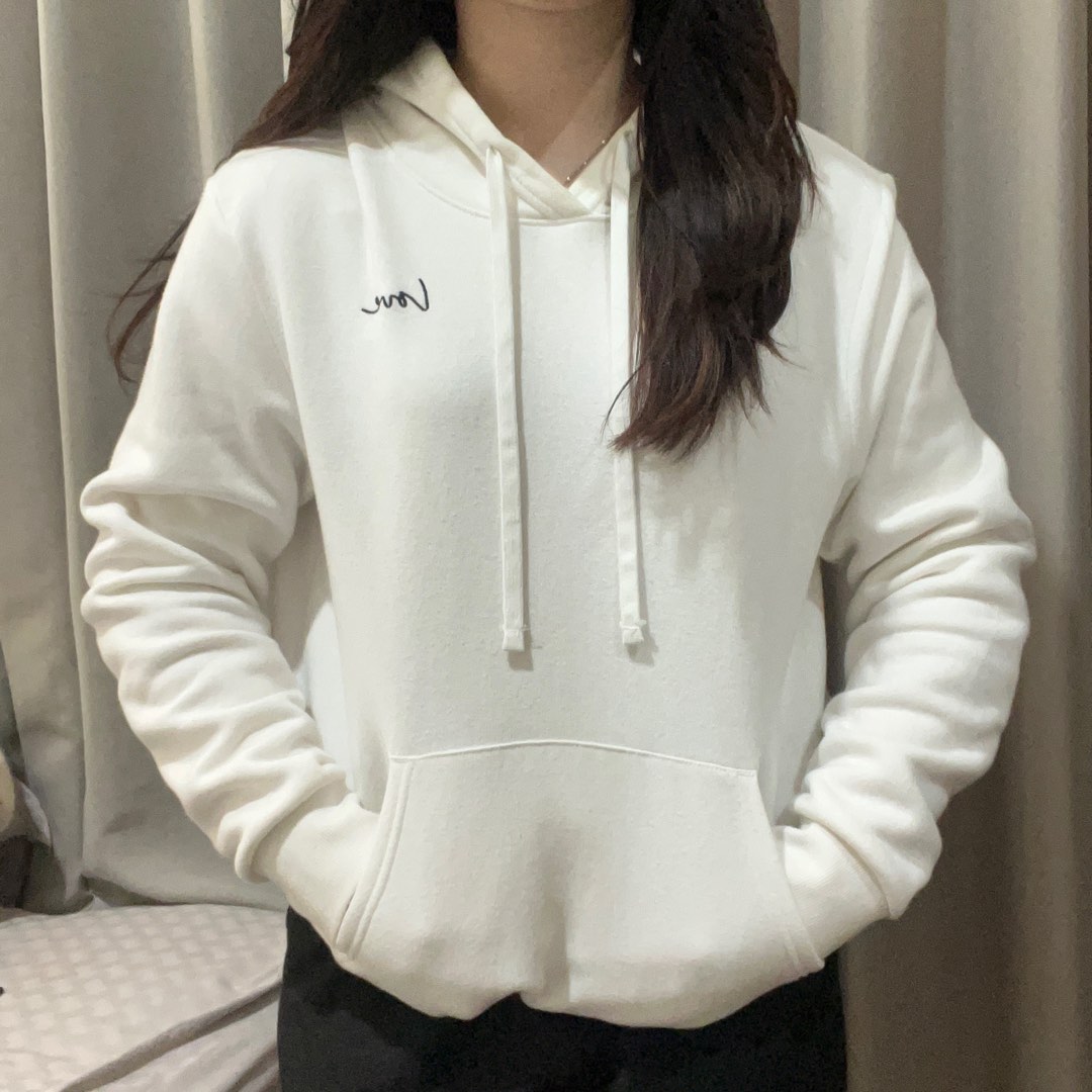 H&m white love on sale hoodie