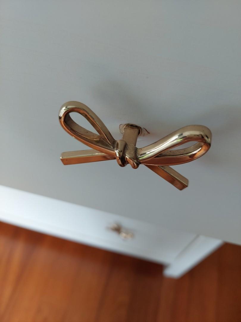 Ikea Hemnes White 3 Drawer Chest with Gold Ribbon Knobs, Furniture