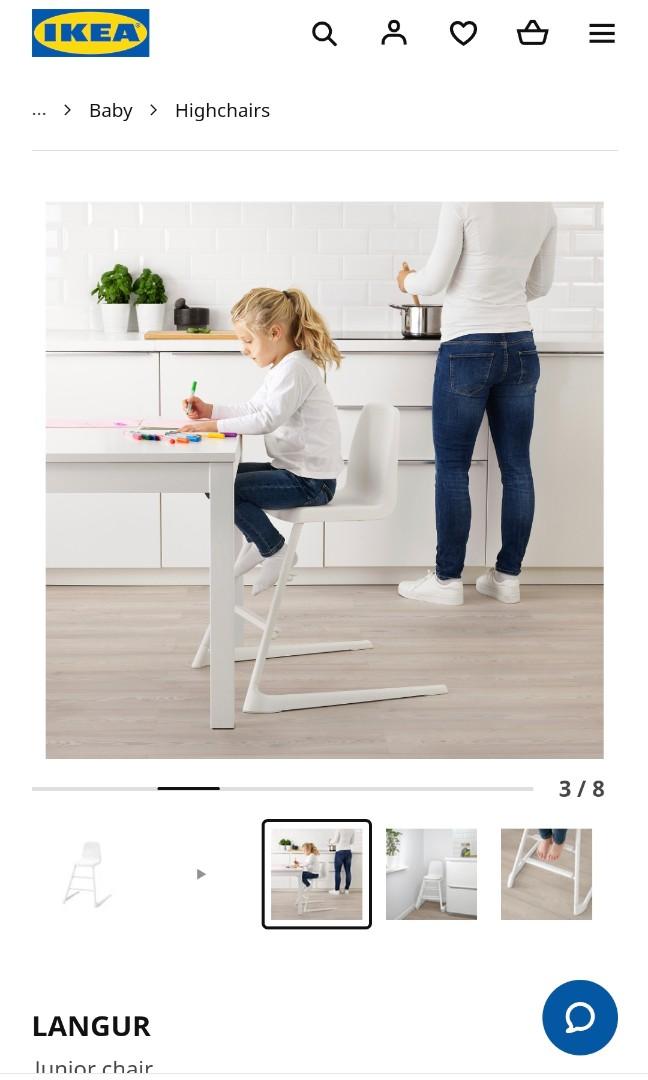 Ikea LANGUR high chair, Babies & Kids, Baby Nursery & Kids Furniture