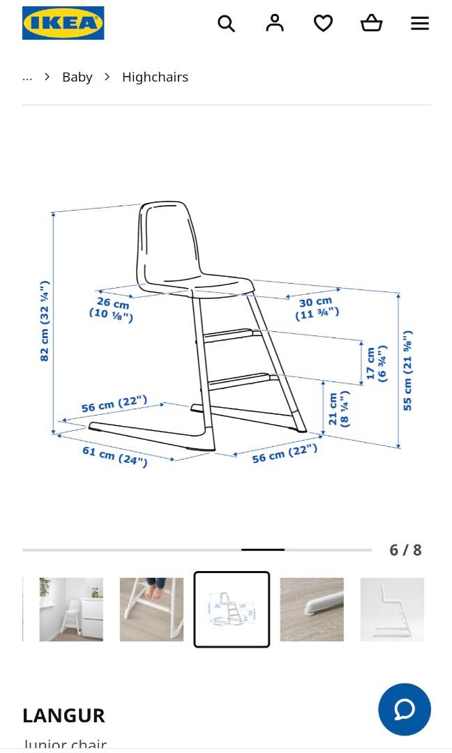 Ikea LANGUR high chair, Babies & Kids, Baby Nursery & Kids Furniture