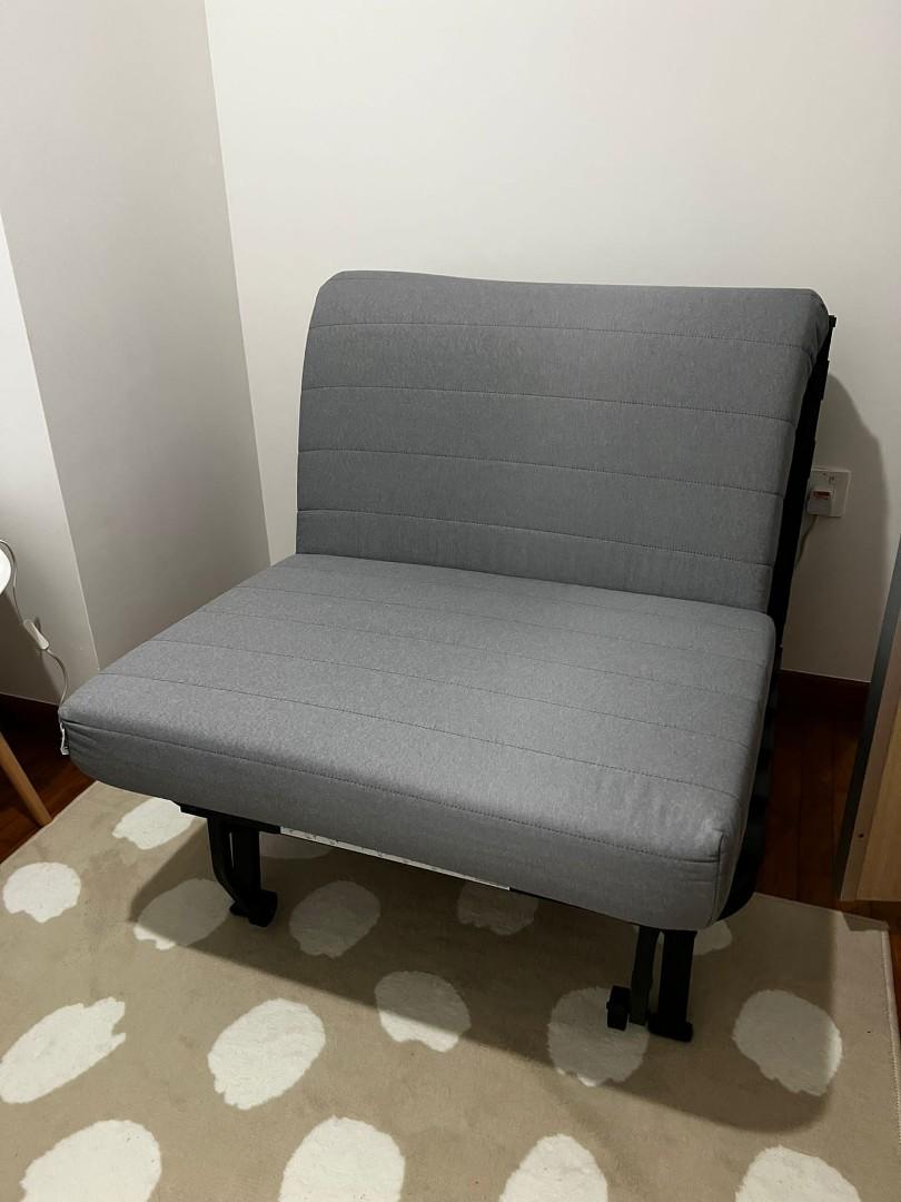IKEA Lycksele Lovas folding single chairbed with Ransta beige cover