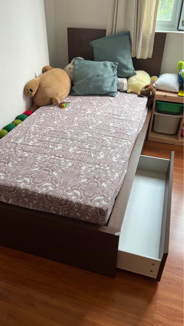 Ikea malm single bed & mattress, Furniture & Home Living, Furniture