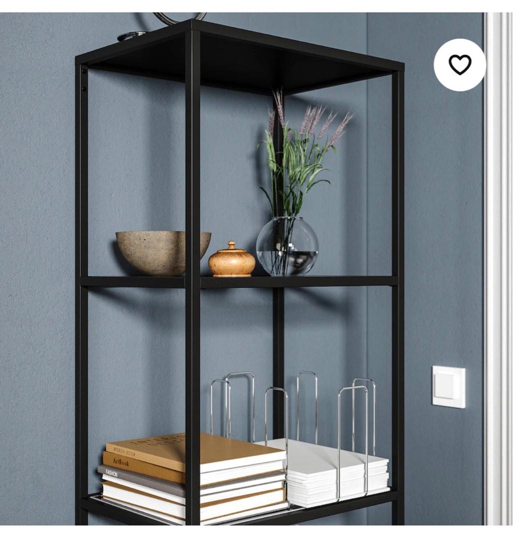 IKEA Shelf black glass wood vittsjo, Furniture & Home Living, Furniture