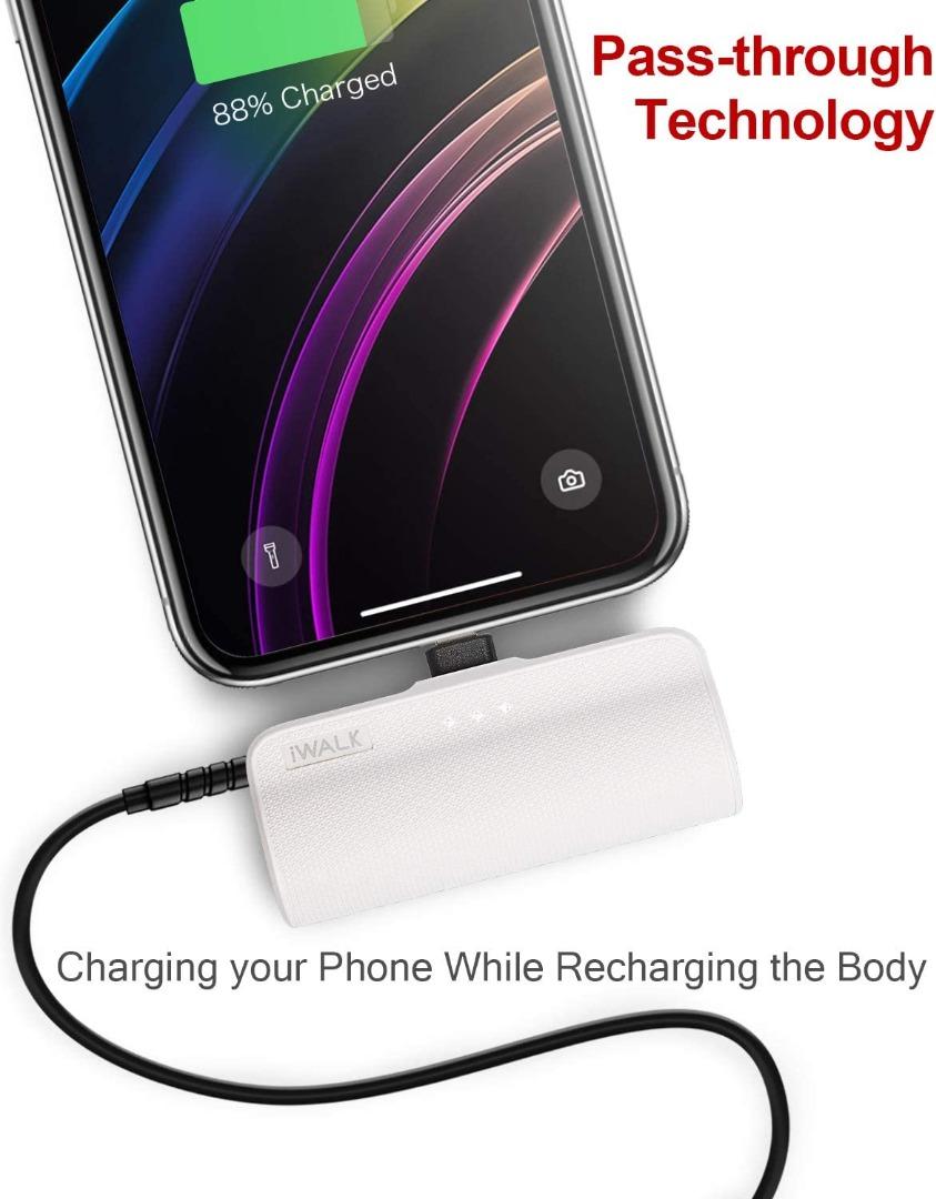 iWALK 3350mAh Portable Compact Built in Connector Docking External Battery  Pack Power Bank Charger compatible with iPhone 14/14 Pro/14 Pro Max/14  Plus/13/12/11 /XS/XR/X/8/7/6s/Plus and More,White, Mobile Phones & Gadgets,  Other Gadgets on