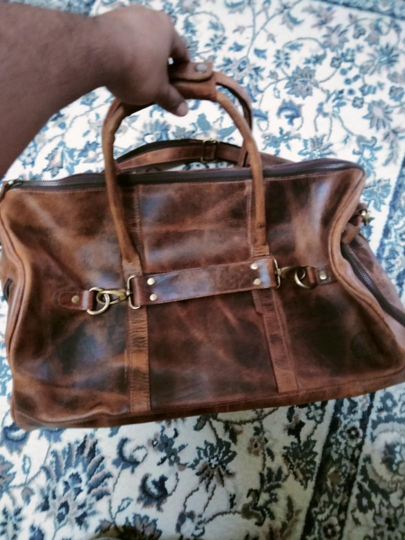 Kodiak leather duffel bag, Luxury, Bags & Wallets on Carousell