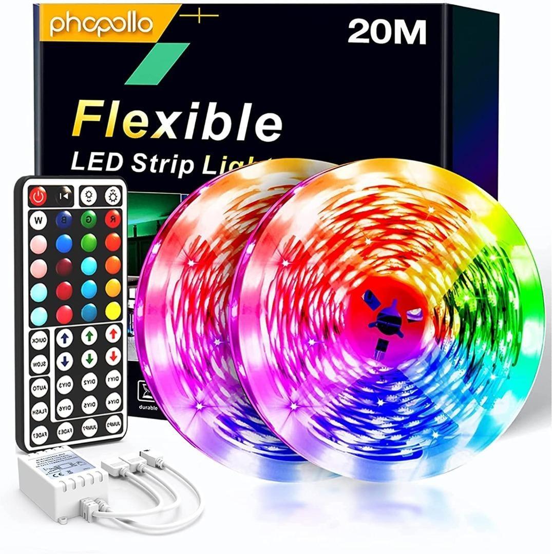 phopollo Led Strip Light, 20m led Light Strips with Remote & App