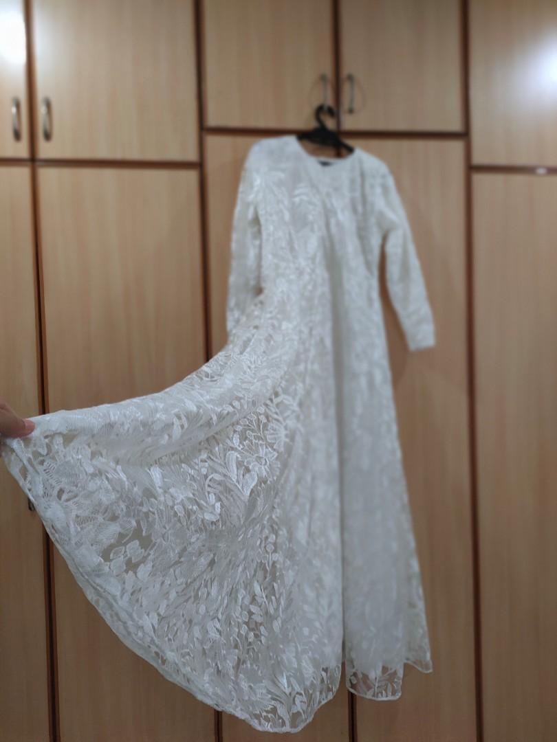 RENT Long dress Azzka princess white, Women's Fashion, Dresses & Sets ...