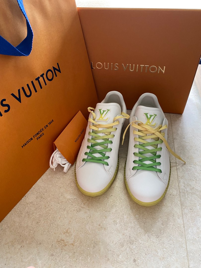 LOUIS VUITTON Luxembourg Samothrace line sneakers shoes 8 white