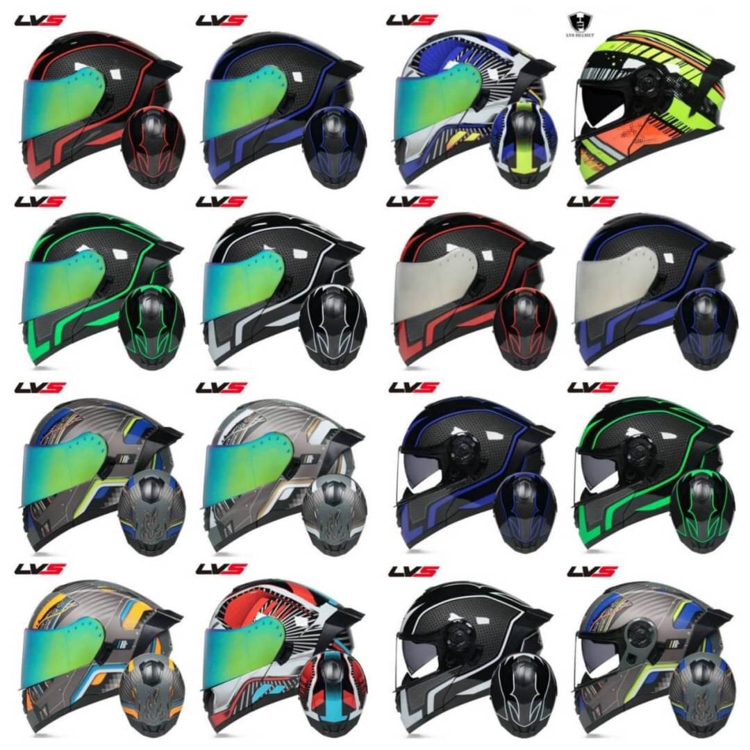 LVS Modular motorbike helmet with DOT certification and double visor