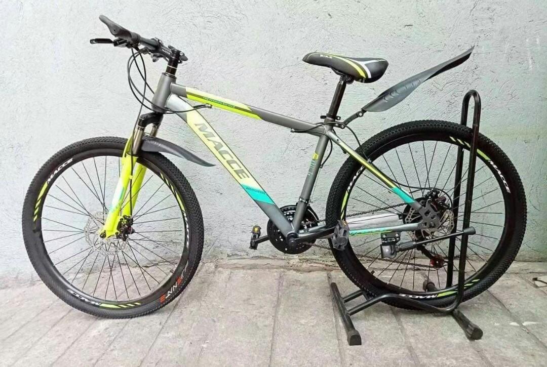 MACCE 26ER MTB (Category: Bicycles) located in Quezon City. Submitted by wcfonlinestore (Listing ID 1191427574, Image 3). Description: MAS PINAMURA NA KAPADYAK!! BUDGETBIKE MACCE RESTOCK!!! 3,500 FREE ASSEMBLE (PLEASE PROVIDE 2-3 OPTIONS) ➖SPECIFICATION➖ Size: 26er Carbon Steel Frame Smooth Shifting Saiguan Rear Derailleur Alloy Rim Suspension Fork Saiguan Front Derailleur Steel Crank Set Hydraulic/ Mechanical Disc Brake 3x7 Speed Shimeng Shifter