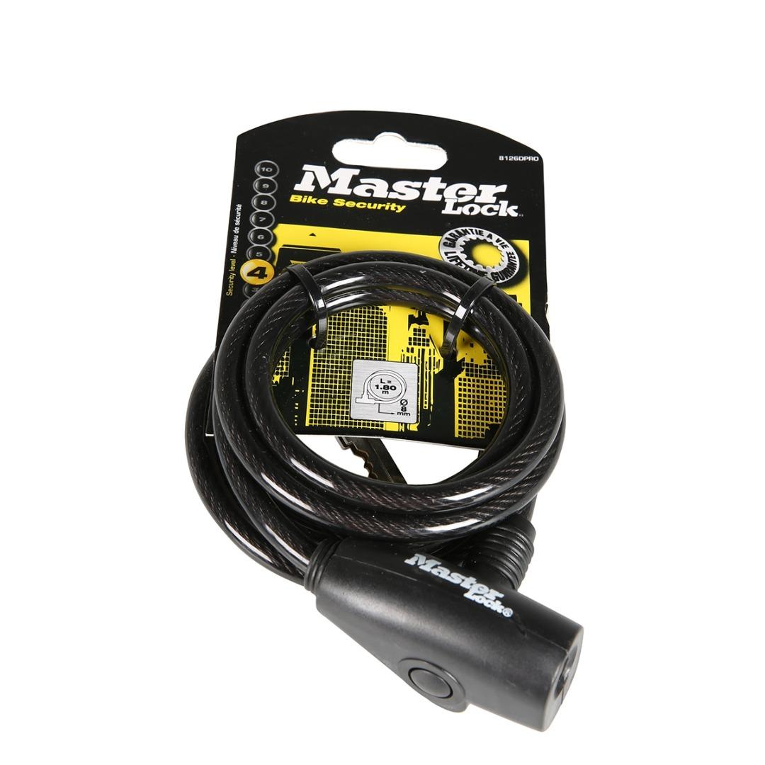 Master Lock Bike Security Keyed Cable 6ft. - Assorted Colors (Category: Home Improvement Tools & Accessories) located in Manila. Submitted by yaleph (Listing ID 1191340351, Image 1). Description: ● Authentic Master Lock Bike Security Keyed Cable ● Available Color: Black, Blue, Clear & Red ● Length: 6 ft. ● Cable Diameter: 8mm ● Comes with 2 keys ● Keyed self coiling cable ● Braided steel cable for maximum strength and flexibility ● Protective vin