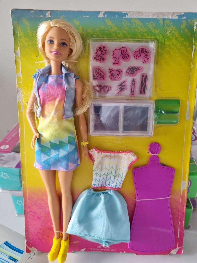 Barbie crayola color stamp fashions top