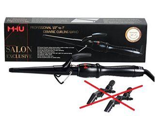 MHU Professional Curling Iron Ceramic Curling Wand Salon Auto Shut Of Hair Curler with Cool Tip, 1/2-1 Inch (#013)