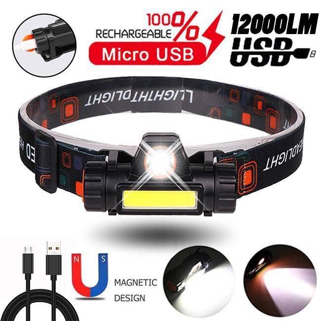 Multifunctional Waterproof Powerful LED Headlamp XPE COB USB Rechargeable  Headlight Head Torch Head Lamp MMZ0650, Sports Equipment, Hiking  Camping  on Carousell