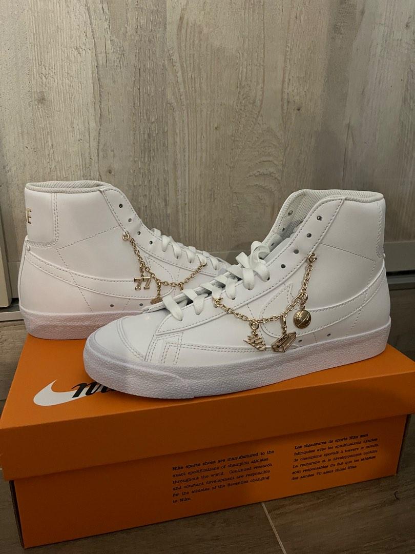 Nike W Blazer Mid 77 LX with Metallic Gold Jewelry Luxury Sneakers Footwear on Carousell