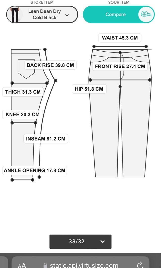 Lean dean size chart sales