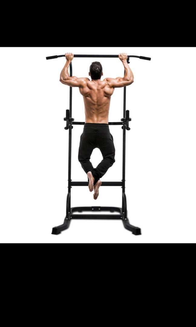 Adjustable Pull Up Station Power Tower Dip Up Gym Stands Push