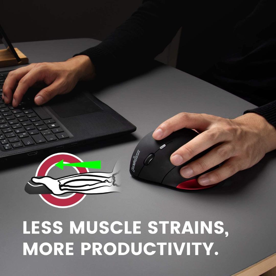 Perixx PERIMICE-718 Left Handed Wireless Mouse - Ergonomic Vertical ...