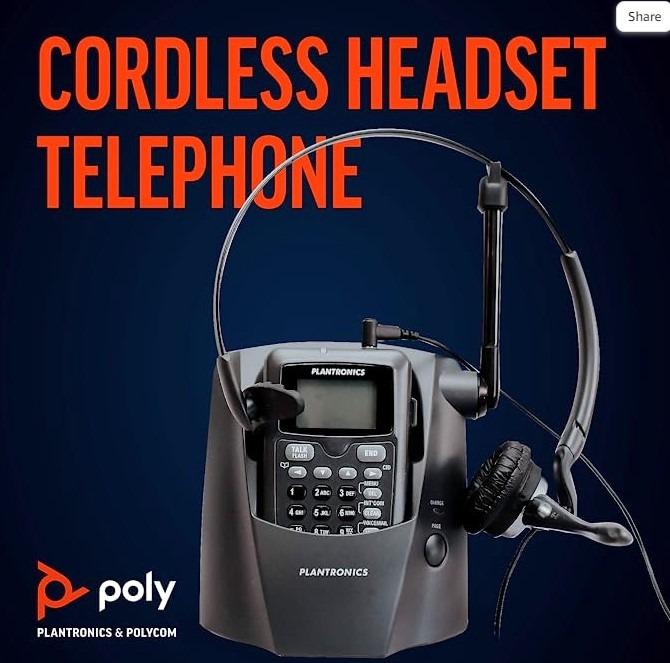 Plantronics Cordless DECT Headset Telephone CT14 (Poly), Audio