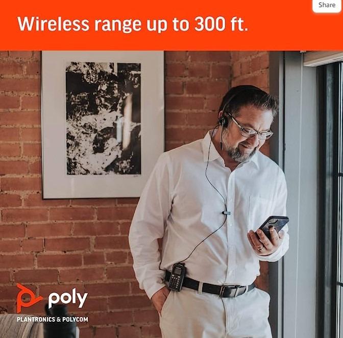 Plantronics Cordless DECT Headset Telephone CT14 (Poly), Audio