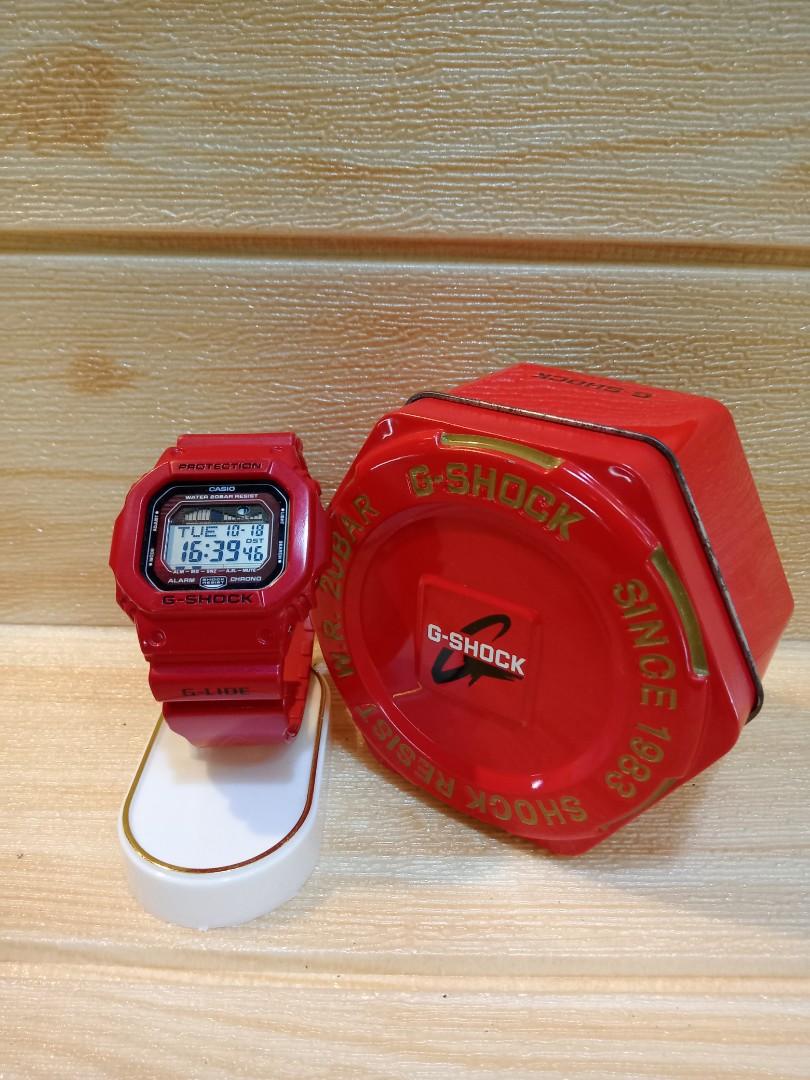 Preloved Casio G Shock GLX 5600 G Lide Digital Watch Red Rubber