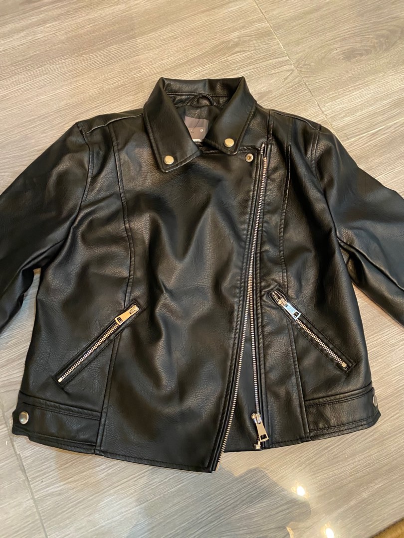 Primark black faux leather jacket Women s Fashion Coats Jackets