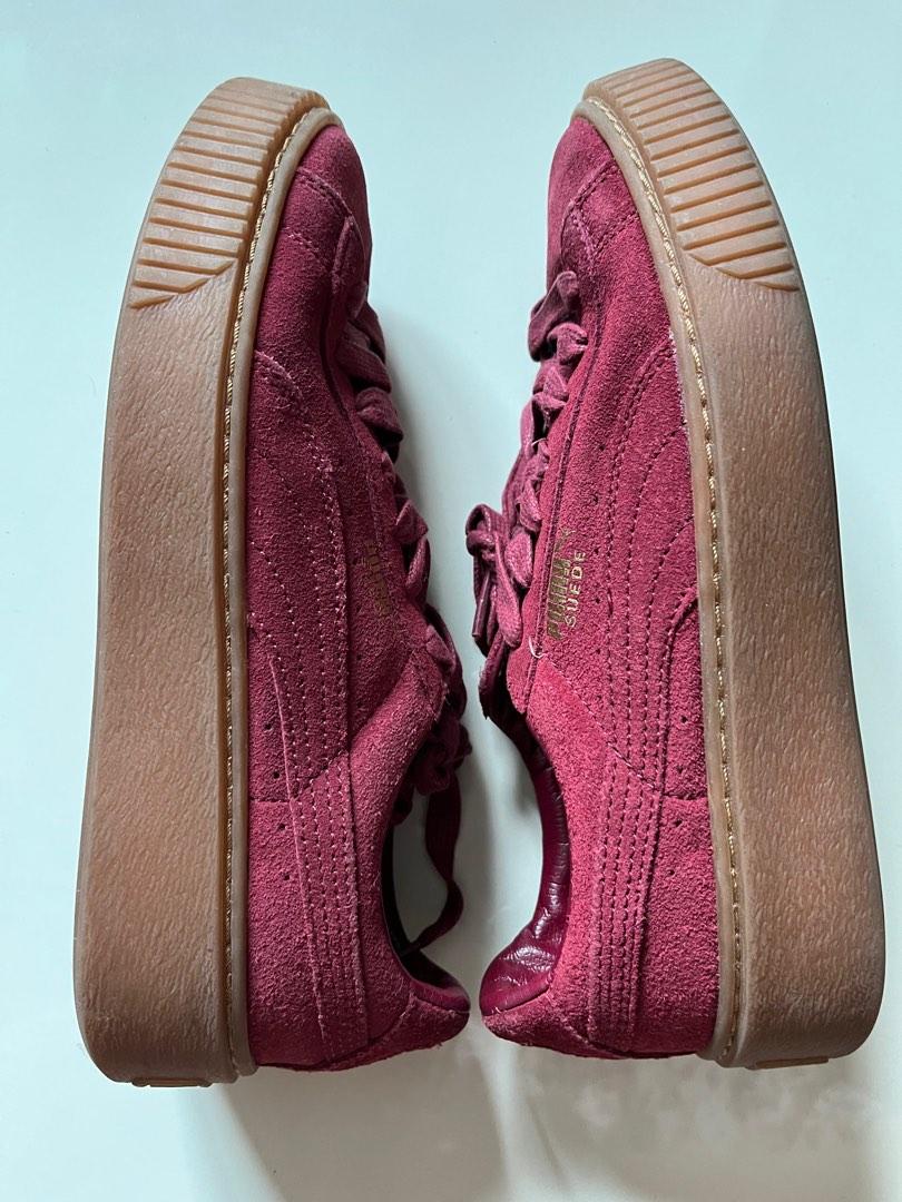 Maroon platform sale pumas