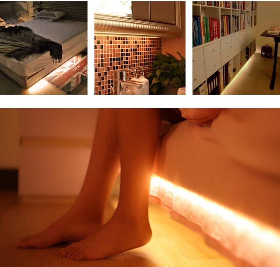 Rechargeable Wardrobe Lights, OriFiil 1M 30LED LED Strip Lights,Motion