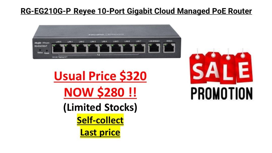 RG-EG210G-P Reyee 10-Port Gigabit Cloud Managed PoE Router, Computers ...