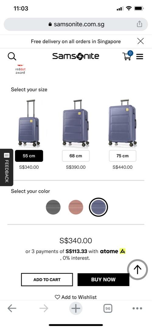 Samsonite Luggage - Cabin Size, Hobbies & Toys, Travel, Luggage on ...