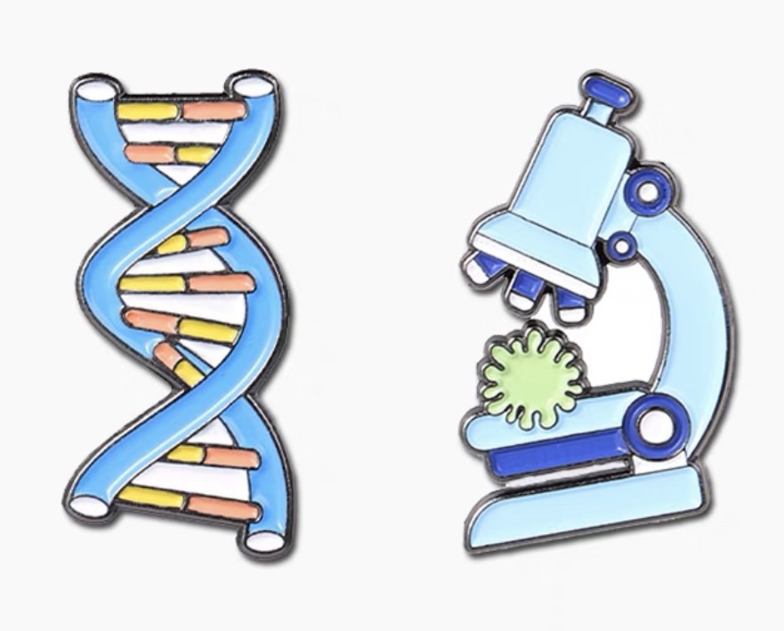 Science Biology DNA Microscope Pin, Hobbies & Toys, Stationery & Craft ...