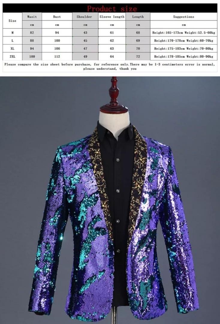 Mens green hotsell sequin jacket