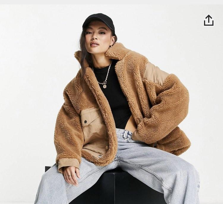 Oversized sherpa clearance jacket with hood