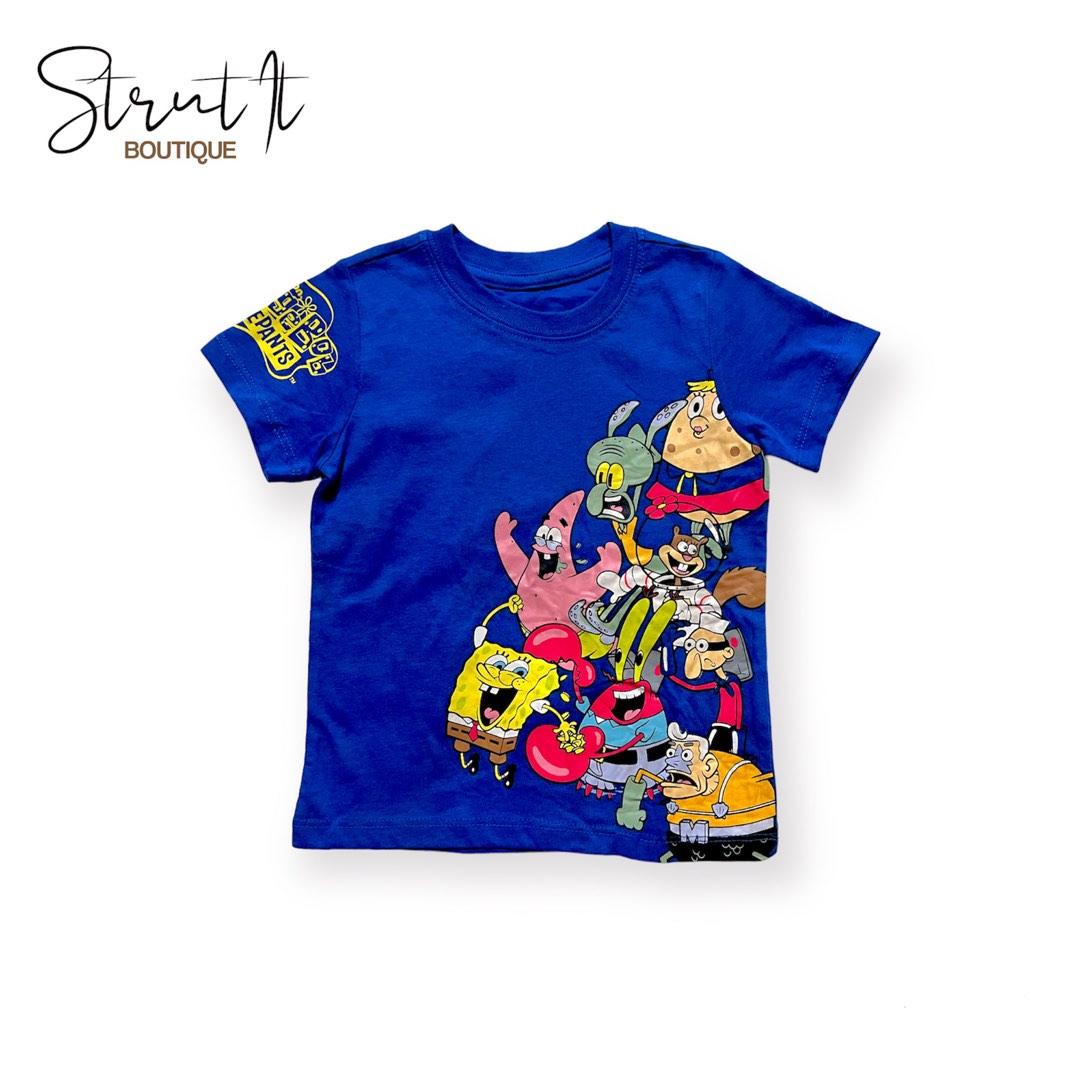 SPONGEBOB Blue Kids Tshirt, Babies & Kids, Babies & Kids Fashion on