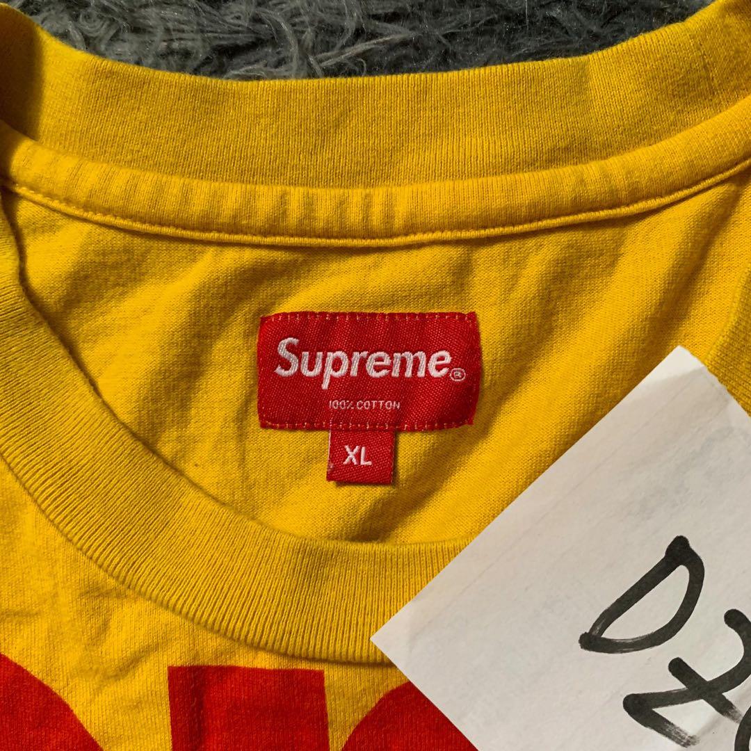 Supreme Bleed Logo S/S Yellow, Men's Fashion, Tops & Sets, Tshirts