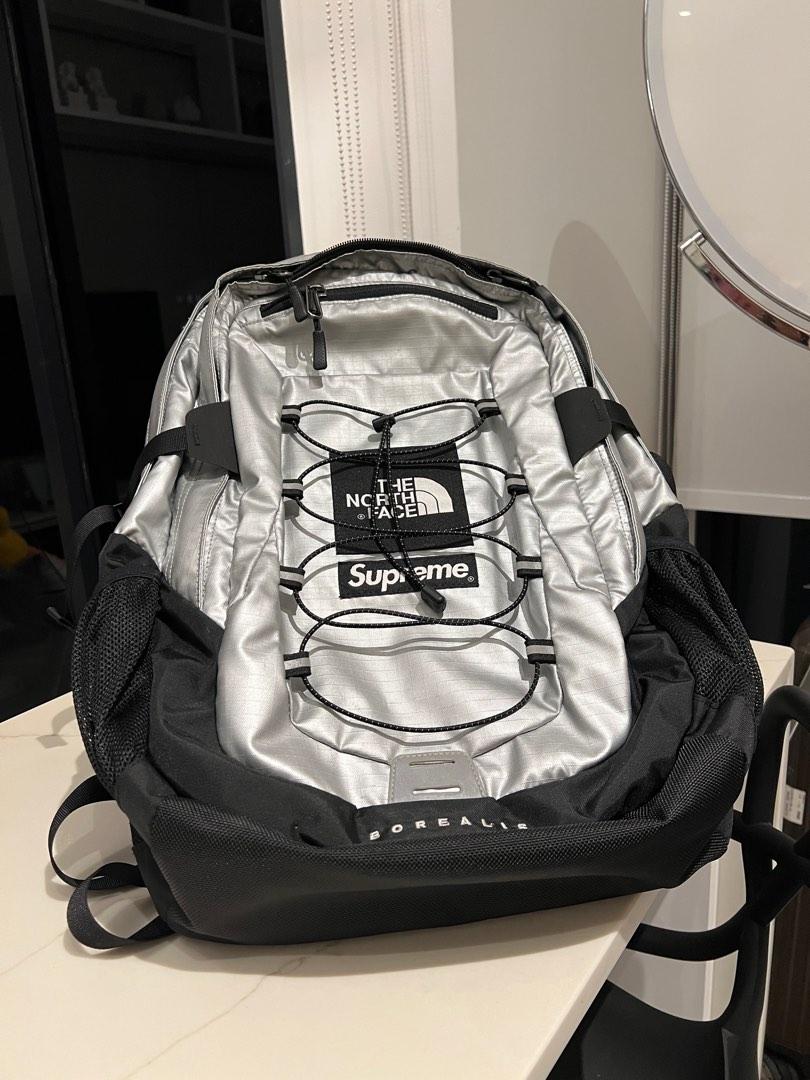 Supreme X North Face Metallic Borealis Backpack Silver