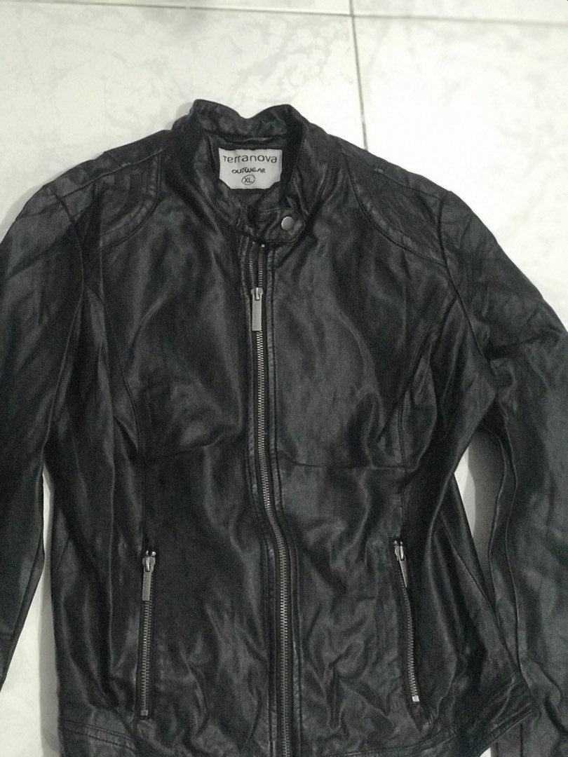 terranova leather jacket xl, Women's Fashion, Coats, Jackets and ...